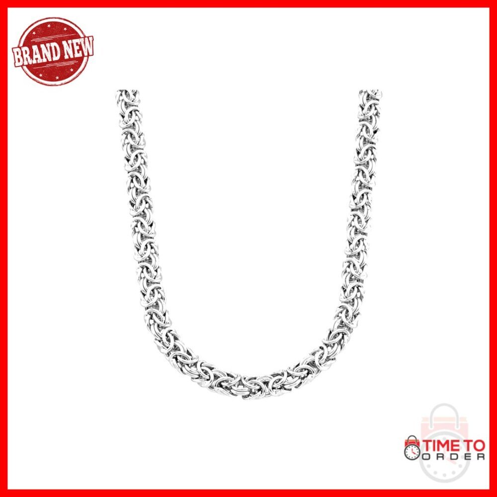 925 Sterling Silver Byzantine Necklace Handmade Italy 20 Inch Chain